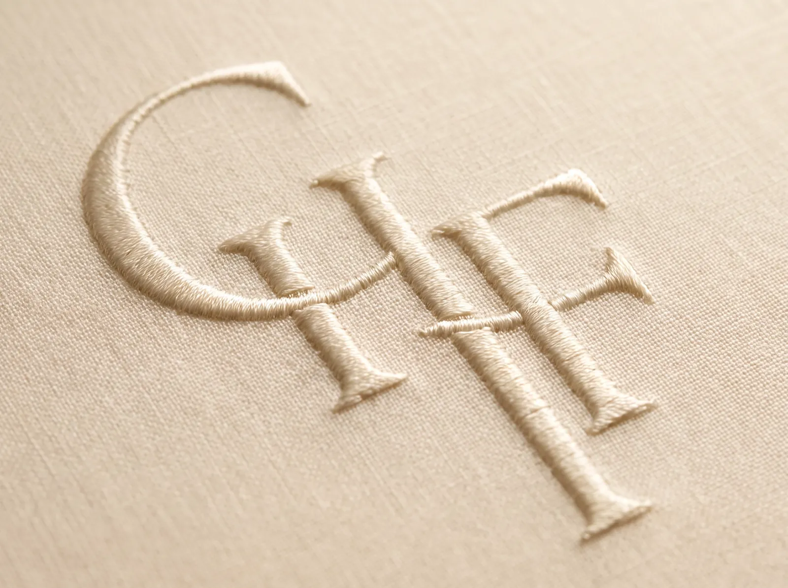 The GHF monogram embroidered by hand — Nocturne editorial